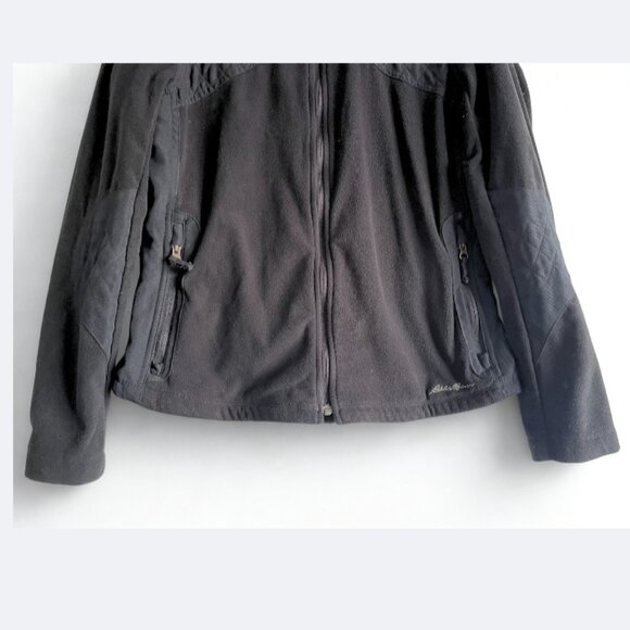 Eddie Bauer Women’s Black Fleece Jacket Medium – Quilted Details - Picture 4 of 11